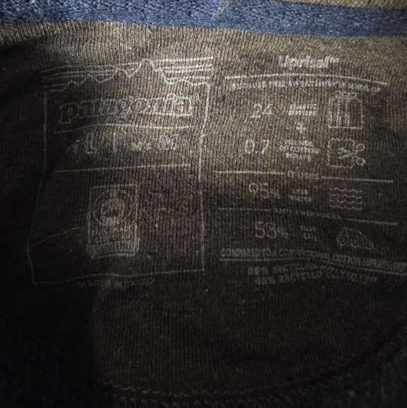 Patagonia Brown Uprisal Ridge Logo Stripe Design Hoodie ~ UNISEX - Picture 8 of 8